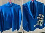 Blauwe trui met tekst, Maat 42/44 (L), Zo goed als nieuw, Shein, Verzenden