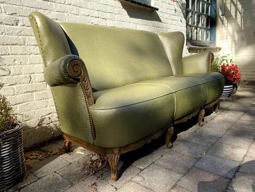 Franse antieke bank groen bloemetjesmotief barok, Antiek en Kunst, Antiek | Meubels | Stoelen en Sofa's, Ophalen