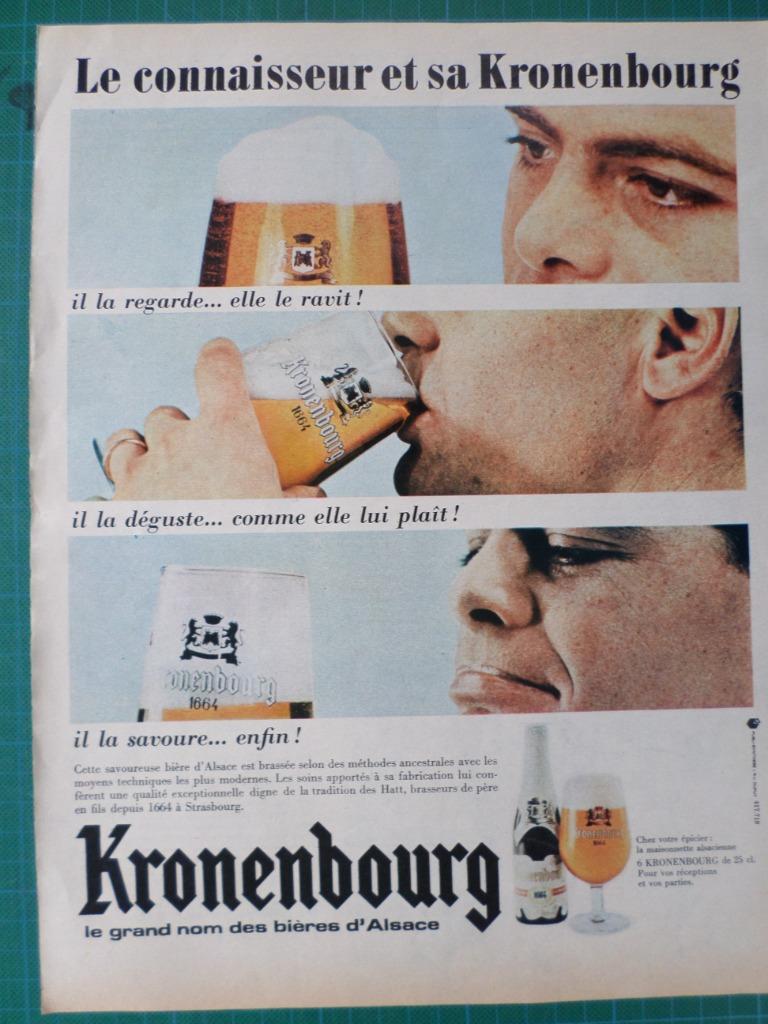 Kronenbourg bière - publicité papier - 1966, Collections, Marques & Objets publicitaires, Utilisé, Autres types, Enlèvement ou Envoi