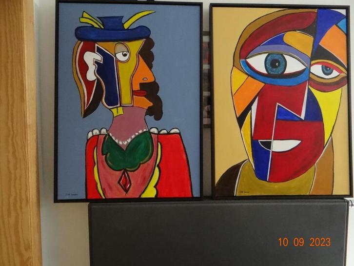 moderne compositie ( prive collectie ), Antiek en Kunst, Kunst | Schilderijen | Modern, Ophalen