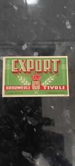 Oud bieretiket export br Tivoli  Antwerpen, Verzamelen, Biermerken, Ophalen of Verzenden, Zo goed als nieuw