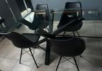 Table en verre + 4 chaises, Enlèvement, Comme neuf, Verre