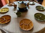 Bourgondische fondueset + borden en schalen, Ophalen, Gebruikt, Elektrisch, Fondueset