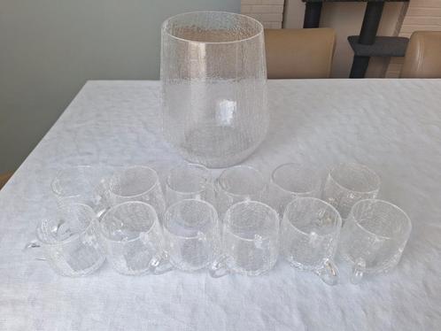 Punch bowl en 12 bijpassende glaasjes, Verzamelen, Glas en Drinkglazen, Zo goed als nieuw, Overige typen, Ophalen
