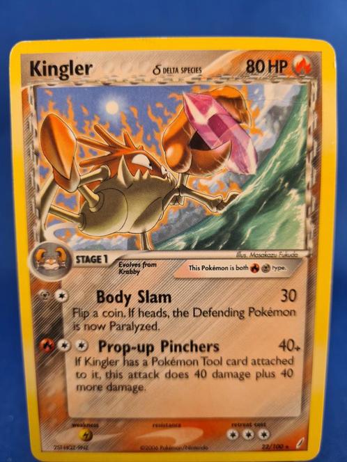Kingler δ 22/100 - Crystal Guardians, Hobby en Vrije tijd, Verzamelkaartspellen | Pokémon, Zo goed als nieuw, Verzenden