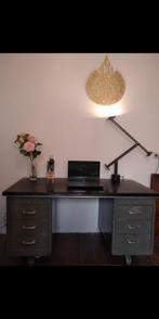 Bureau metalique industriel ancien beau style, Ophalen, Gebruikt, Bureau