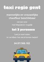 Taxi/vervoer regio Gent, Hobby & Loisirs créatifs, Hobby & Loisirs Autre, Enlèvement ou Envoi