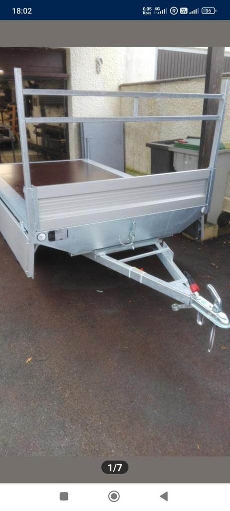 Remorque NEUVE doubles essieux 3m 1m50 grillage, Auto diversen, Aanhangers en Bagagewagens, Nieuw, Ophalen