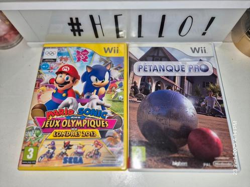 Set van 2 Mario & Sonic Wii-spellen en Wii Pro Petanque, Games en Spelcomputers, Games | Nintendo Wii, Gebruikt, Ophalen of Verzenden