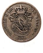 Munt België 2 centimes 1870 frans, Ophalen of Verzenden, Brons, Losse munt