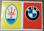 2 oude stickers: automerken BMW en Maserati, Verzamelen, Gebruikt, Auto of Motor, Ophalen of Verzenden