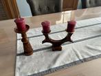 2 vintage houten kaarsenhouders, Ophalen of Verzenden, Overige materialen