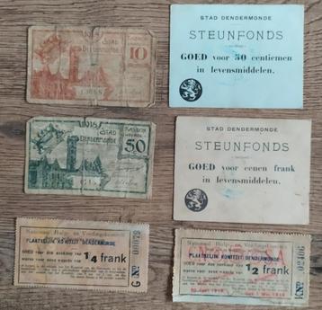  Noodgeld Dendermonde - 6 verschillende stukken  beschikbaar voor biedingen