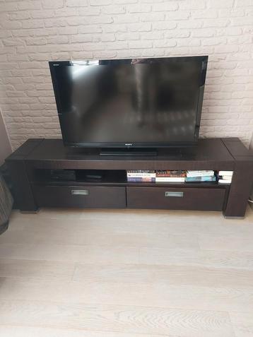 Meuble TV, table basse sur roulettes, table d'appoint en boi, Enlèvement, Utilisé