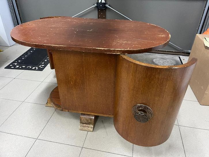 Bar salontafel antiek, Maison & Meubles, Tables | Tables de salon, Utilisé, 50 à 75 cm, Moins de 50 cm, 50 à 100 cm, Ovale, Teck