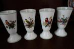 4 drinkbekers porcelaine FRELON 36320 Villedieu, vogeldecor, Ophalen, Nieuw, Porselein, Overige typen