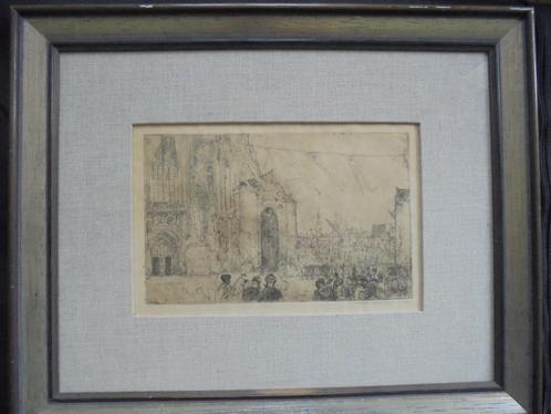 Walter Vaes  1882 - 1958  Ets  Maria Processie, Antiek en Kunst, Kunst | Etsen en Gravures, Verzenden