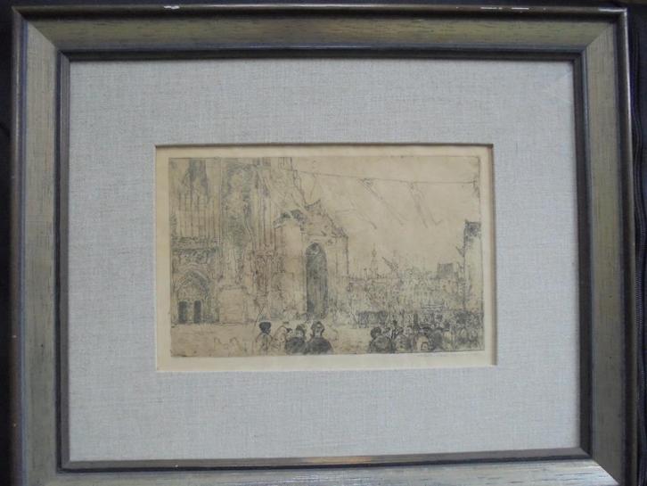 Walter Vaes  1882 - 1958  Ets  Maria Processie, Antiek en Kunst, Kunst | Etsen en Gravures, Verzenden