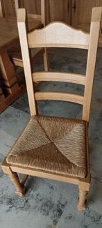 eiken eetkamerstoelen met rieten zitting, Ophalen, Gebruikt, Bruin, Klassiek