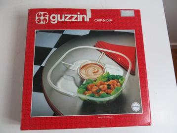 Vintage Guzinni chip-n-dip schotel nieuw Italië ca 1970 beschikbaar voor biedingen