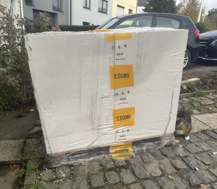 Palette 48 blocs cellulaires Ytong 60 x 20 x 15 cm, Doe-het-zelf en Bouw, Metselstenen, Nieuw, Overige typen, Ophalen