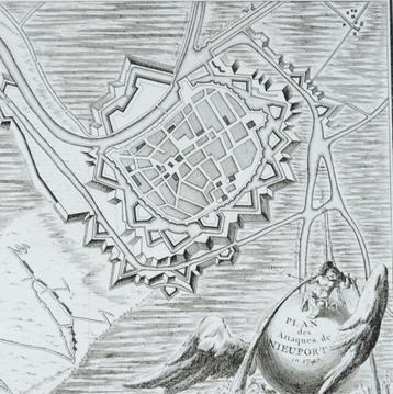 Kaart van Nieuwpoort uit 1745 (originele gravure) beschikbaar voor biedingen