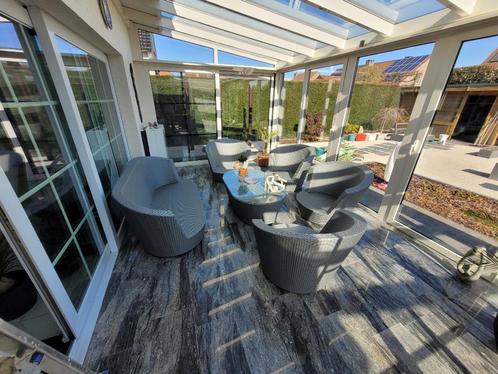 Prachtige tuinset, Tuin en Terras, Tuinsets en Loungesets, Zo goed als nieuw, Tuinset, Kunststof, 7 zitplaatsen, Bank, Bijzettafel