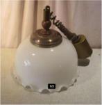 Mooie Retro Hanglamp in porselein en metaal, Ophalen of Verzenden, Zo goed als nieuw, Glas