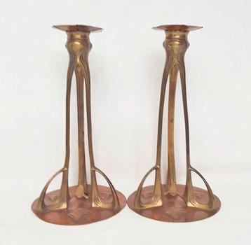 WMF paar kandelaars Jugendstil. beschikbaar voor biedingen