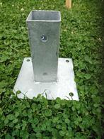 Paalhouders op verzinkte plaat. 5cm op 5cm, Tuin en Terras, Palen, Balken en Planken, Ophalen, Nieuw, Palen