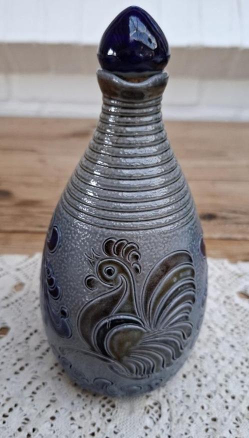 Vintage Duits gres kruikje / karaf,  haan, zout geglazuurd, Antiek en Kunst, Curiosa en Brocante, Ophalen of Verzenden