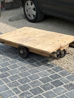 Industriële eiken fabriek kar salontafel, Ophalen of Verzenden