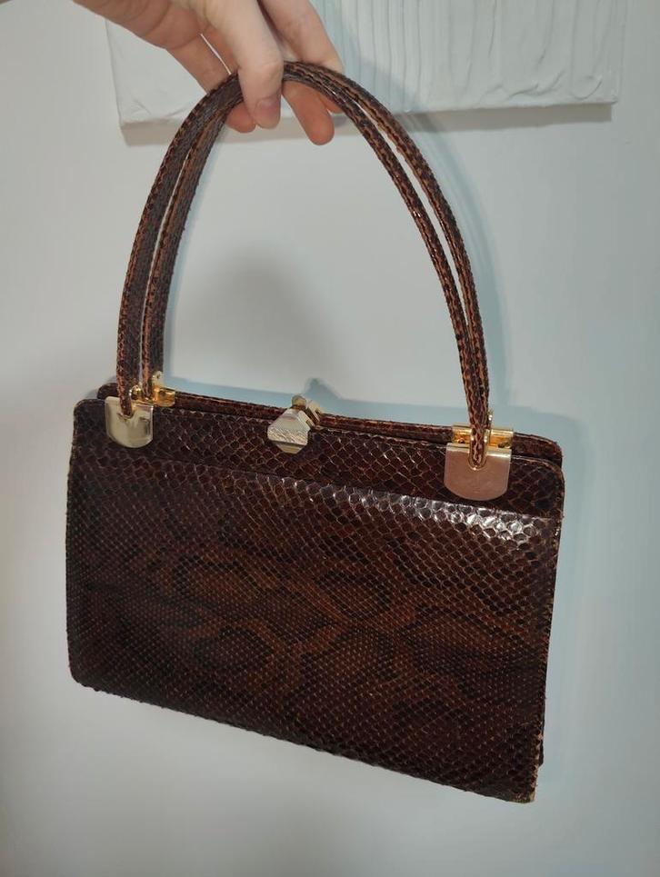 Sac vintage marron en véritable cuir de serpent python, Bijoux, Sacs & Beauté, Sacs | Sacs Femme, Comme neuf, Sac à main, Brun