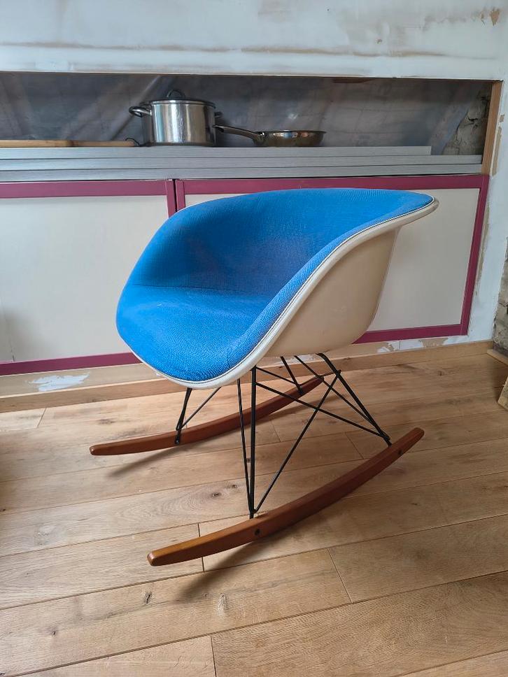 Vintage fiberglass schommelstoel – Herman Miller / Fehlbaum, Maison & Meubles, Chaises, Utilisé, Une, Bois, Synthétique, Tissus