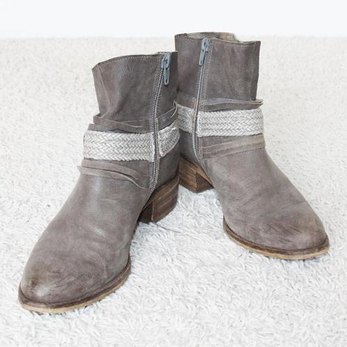 Mooie Leren VIA VAI Enkellaarsjes (Maat 37) - s15 € 65,-, Kleding | Dames, Schoenen, Zo goed als nieuw, Lage of Enkellaarzen, Grijs