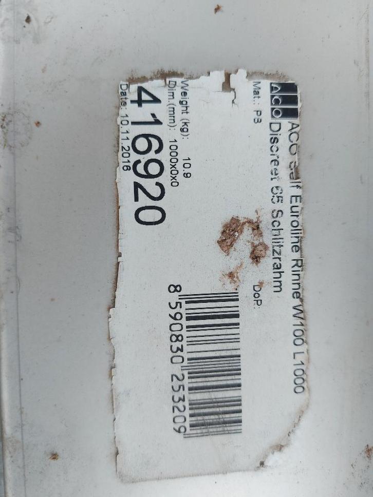 ACO Euroline Discreet 60 met excentrisch opzetstuk uit inox, Doe-het-zelf en Bouw, Buizen en Afvoer, Zo goed als nieuw, Afvoer