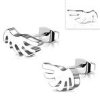 Boucles d'oreilles ange aile en acier, Enlèvement ou Envoi, Autres matériaux, Argent, Neuf