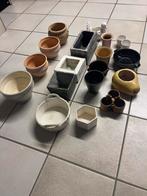 Collectie bloempotjes, Tuin en Terras, Bloempotten, Ophalen, Gebruikt, Steen, Minder dan 40 cm