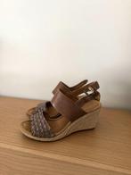 Leather brown sandals with wedge heel Gabor (size 40.5), Bruin, Gabor, Zo goed als nieuw, Sandalen of Muiltjes
