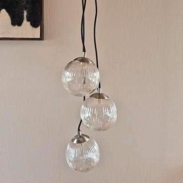 Hanglamp pendant 3 snoeren glas chic  beschikbaar voor biedingen