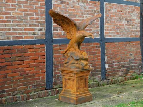Grote Adelaar op Sokkel - XXL - Vol Steen in Oxide, Tuin en Terras, Tuinbeelden, Nieuw, Steen, Ophalen of Verzenden