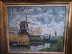 Schilderij Hollands Landschap, Antiquités & Art, Art | Peinture | Classique, Enlèvement ou Envoi