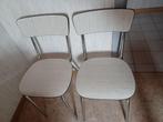 Retro 2 witte formica stoelen + tafel gratis, Ophalen, Huis en Inrichting