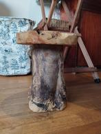 Tabouret ou table en bois de teck tronc d'arbre unique, Maison & Meubles, Moins de 45 cm, Nature, Rond, Bois