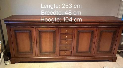 Kerselaar dressoir met 5 lades en legplanken, Huis en Inrichting, Kasten | Dressoirs, Gebruikt, Ophalen
