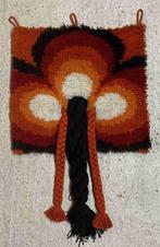 Retro wandkleed handgeknoopt jaren '70 oranje bruin 51/47, Enlèvement ou Envoi, Utilisé
