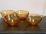 4 Bols en verre ambré Vereco des années 70, Enlèvement ou Envoi