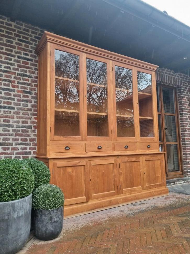 Teak buffetkast/vitrinekast GRATIS LEVERING, Huis en Inrichting, Kasten | Buffetkasten, Zo goed als nieuw, Ophalen of Verzenden