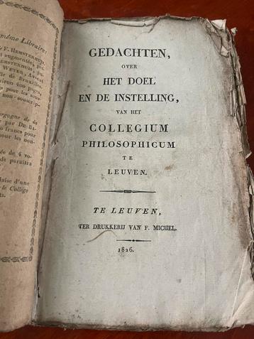 Collegium philosophicum 1826 Leuven beschikbaar voor biedingen