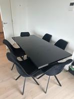 Hoogglans eettafel met 6 stoelen, Ophalen